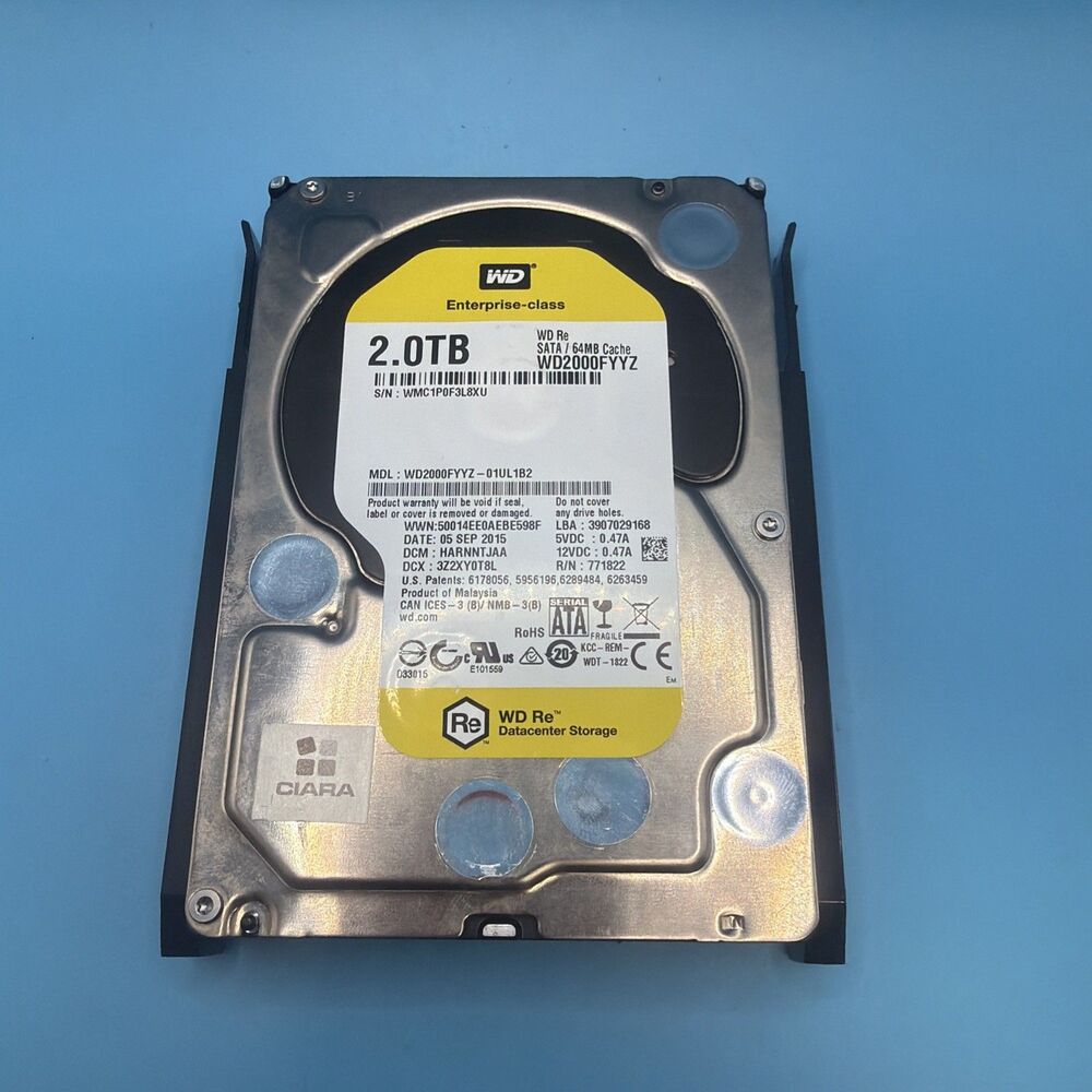 Western Digital WD RE WD2000FYYZ 2TB 3.5" SATA 7200RPM Enterprise HDD - Tested